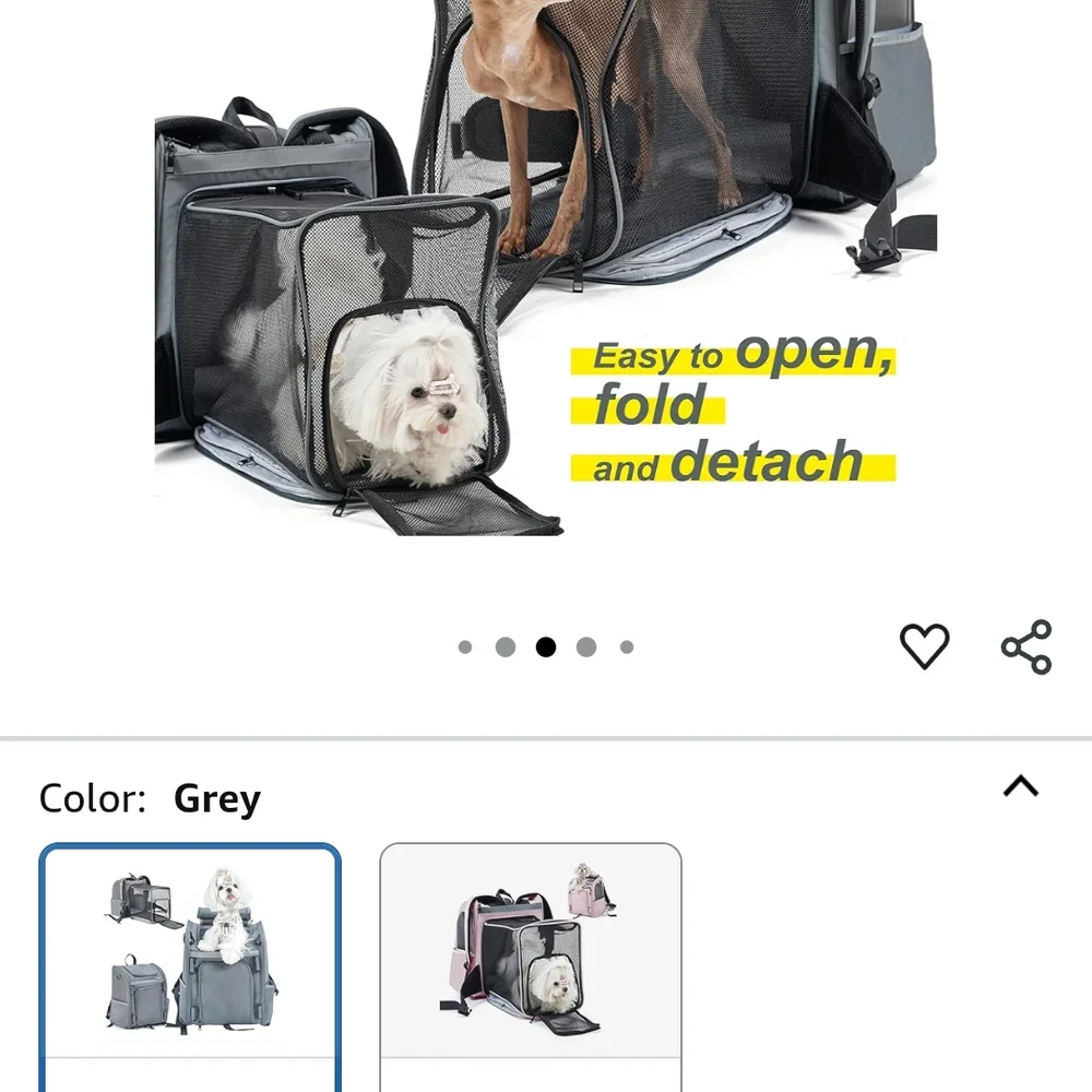 Men's Stylish Gray Backpack with Pet Carrier